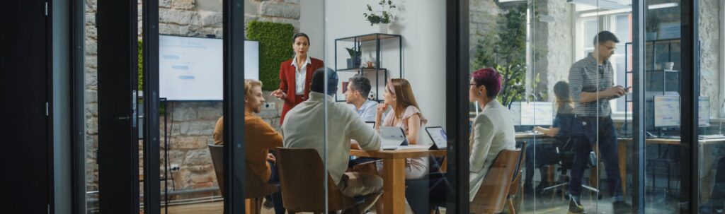 Team of Recruiters Discussing Topics