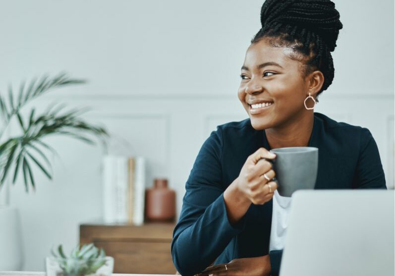 Recruiter Starting her Day with a Smile